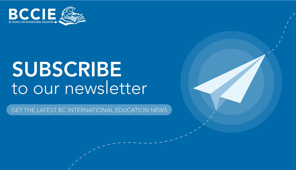 BCCIE's tweet image. Subscribe to our e-newsletter to stay up to date on the latest international education news in BC and the sector. ow.ly/OIft50W7Yhi