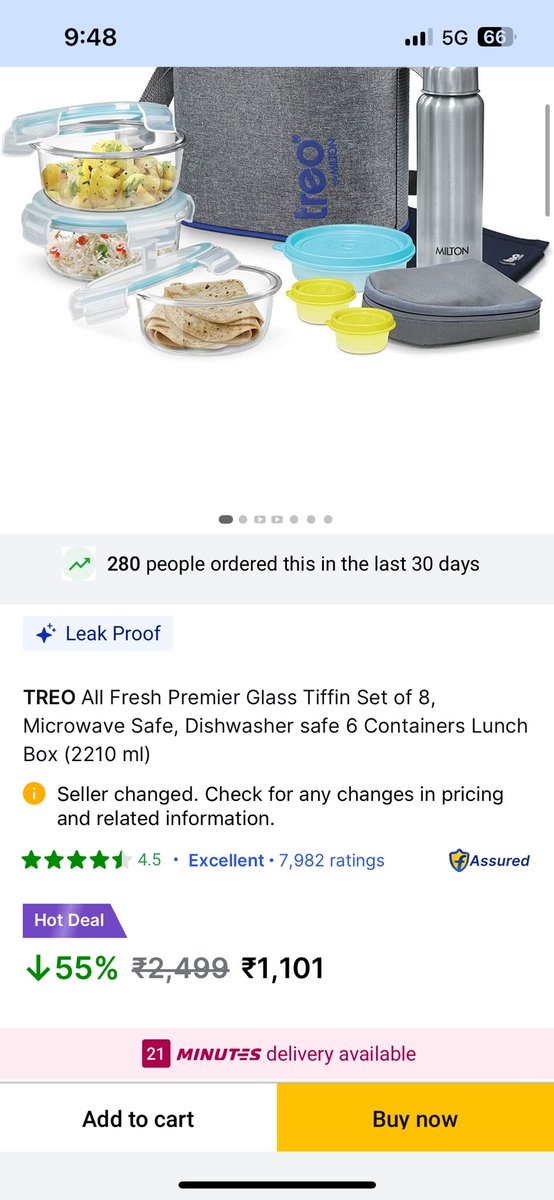 SauravSayys's tweet photo. Same product.

On @letsblinkit - 2499
On @Flipkart - 1100

😂, not sure of this 100% spike. https://t.co/uPfAIez9Zk