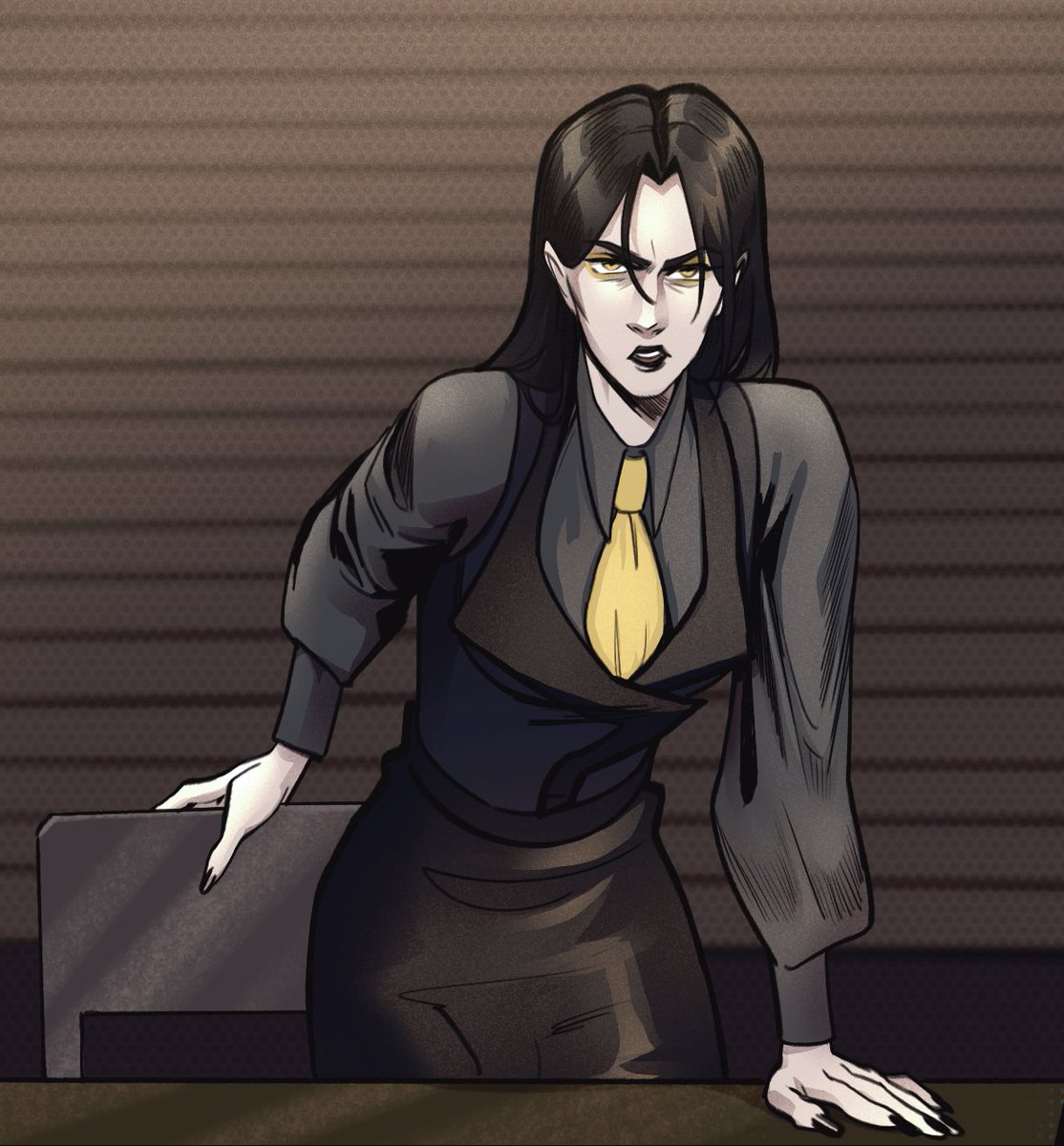 TheCybernomicon's tweet photo. This artwork depicts everything about the personality of Esther Nox.

Yes, she hates аi and big bosses.

More here.
https://t.co/Tew1fNbvBT

💛💛💛

#cyberpunk #ladyboss #webcomic #art #oc https://t.co/9aeWYmHmR6