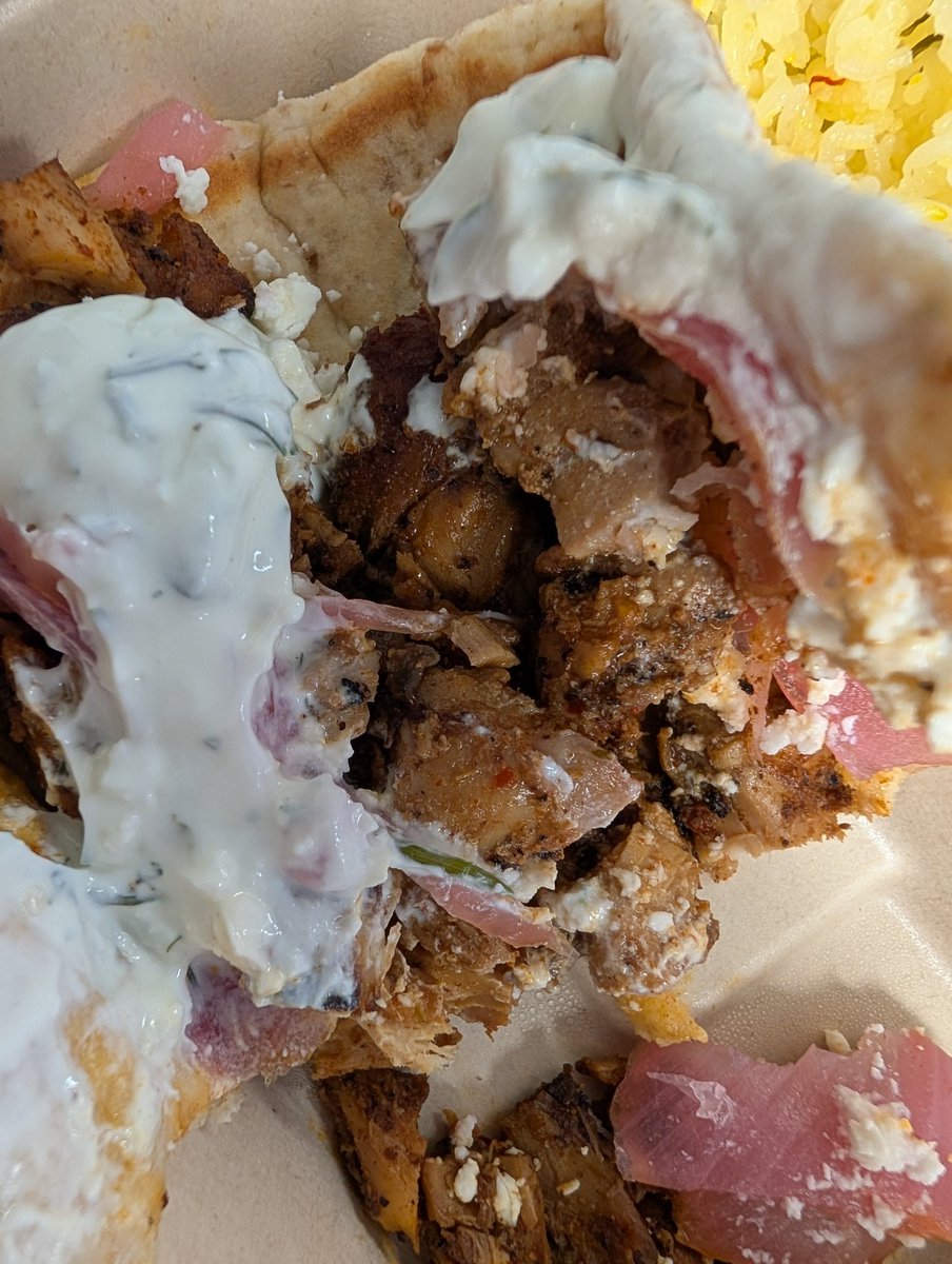 Luckily <a href="/cava/">CAVA</a> gives you a dip with the kids meal (I cannot eat much) because someone forgot my garlic and balsamic dressings...😭 
Without the tzatziki I would have a dry ass pita. Both those dressings are the best. But I'm not driving all the way back for dressings. Sad.