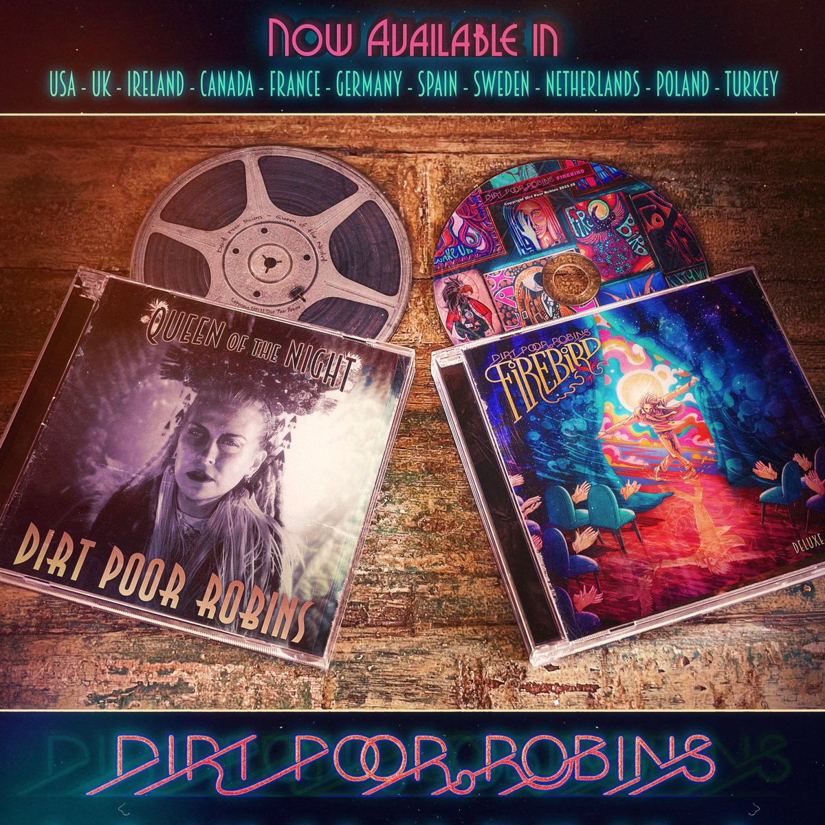 Our “Firebird (Deluxe Edition)” and the “Queen of the Night” Soundtrack CDs are now available in the USA, UK, Canada, France, Spain, The Netherlands, Sweden, Poland, Germany and Turkey. 

Click here to get yours. dirtpoorrobins.myshopify.com