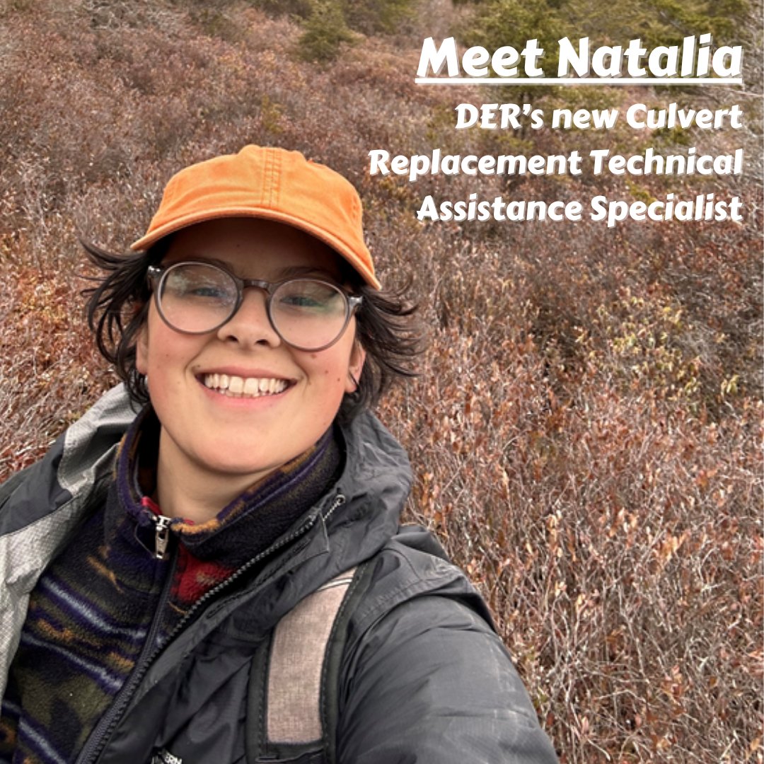 MassEcoRestore's tweet image. We had a new face join DER's Stream Continuity Program! Meet Natalia👋
Natalia recently completed their M.S. in Geography and has a background in Natural Resources Conservation focusing on wetland studies. Welcome to DER!