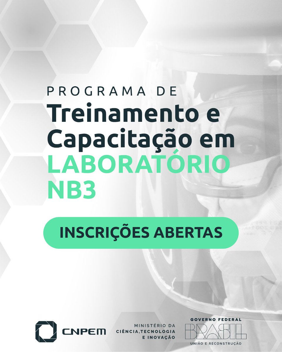 CNPEM's tweet image. CNPEM abre inscrições para a nova turma do Programa de Treinamento e Capacitação em laboratório NB3, que será entre 25 e 28 de agosto. As inscrições ficam abertas até 16 de julho.
Saiba mais:
pages.cnpem.br/treinamentonb3/
#CNPEM #Orion #MCTI #MINSAUDE #NB3 #NB4 #NovoPAC