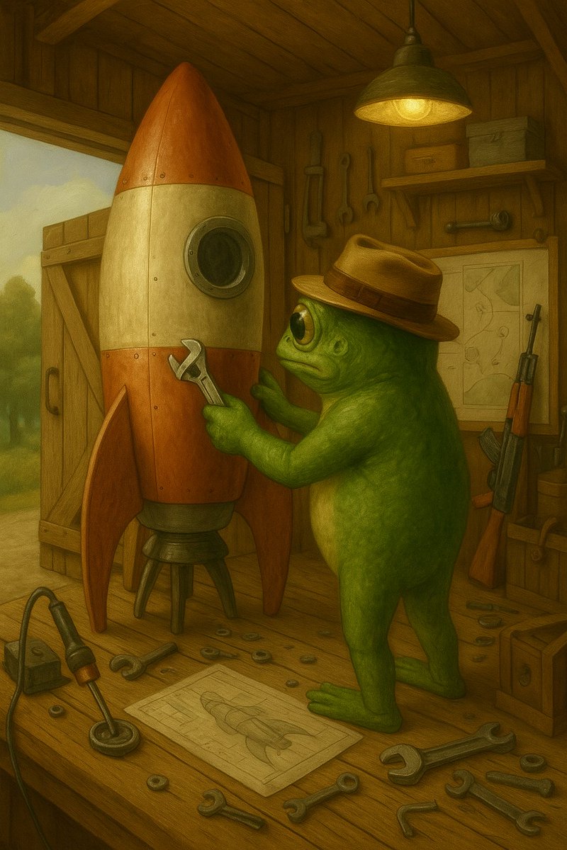 realGloink's tweet photo. heist complete, next stop: orbit 🚀
frog engineering like it’s NASA but with memes https://t.co/Xn0EN63BJb