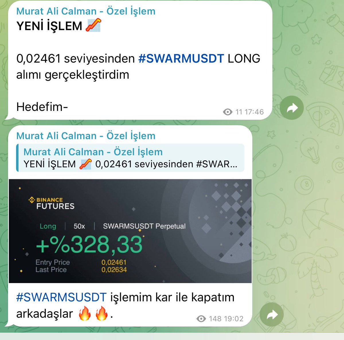 Para kazanmak alışkanlıktır  

Eğer alışkanlık edinmek istiyorsanız beni takip ediniz ..

2 saatte % 328✅✅

Bereket versin 

#bitcoin