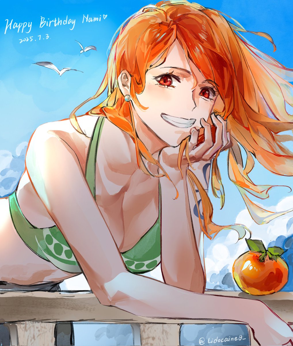 橘子与海风相随的气息🍊
nami生日快乐！🎂🎂🎂
#ナミ誕生祭2025 #nami
#ONEPIECE #ナミ