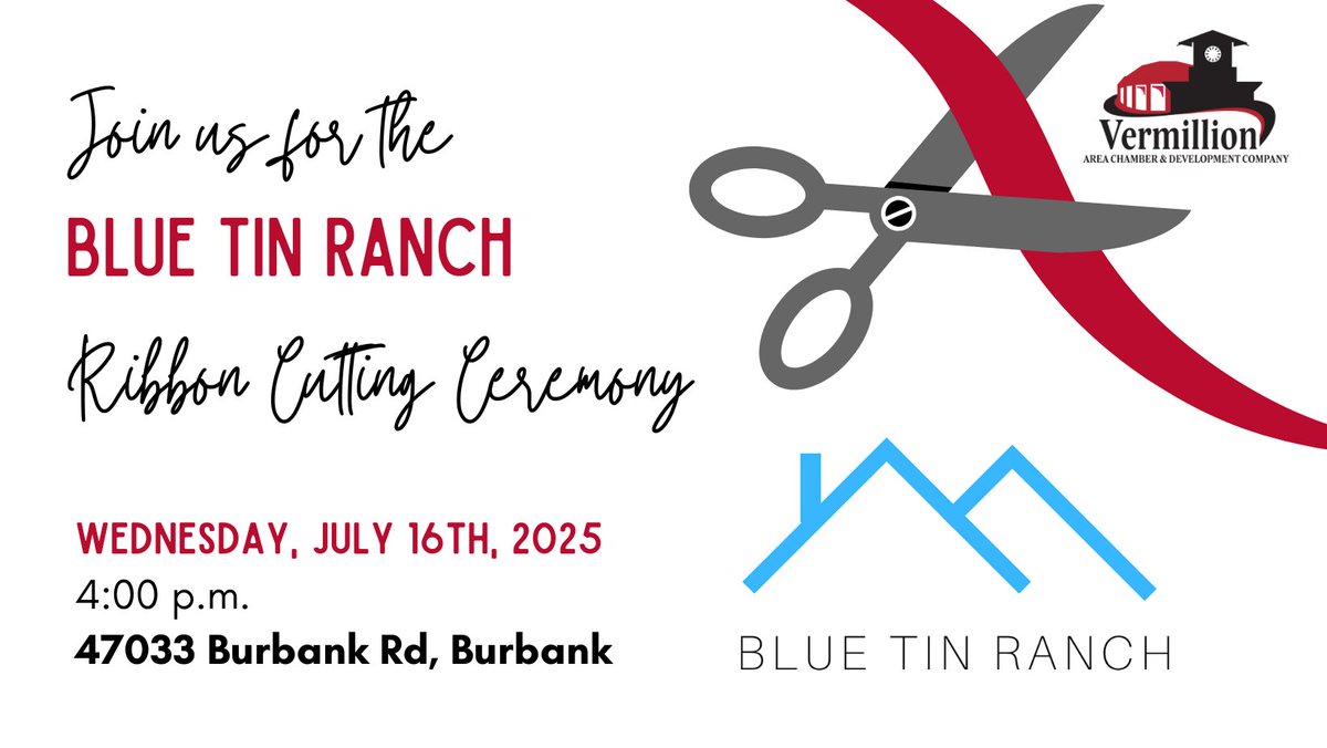 Join the VCDC in congratulating Blue Tin Ranch on their expansion! With space for celebrations such as weddings, reunions, and parties, stop by to tour the space and enjoy refreshments!