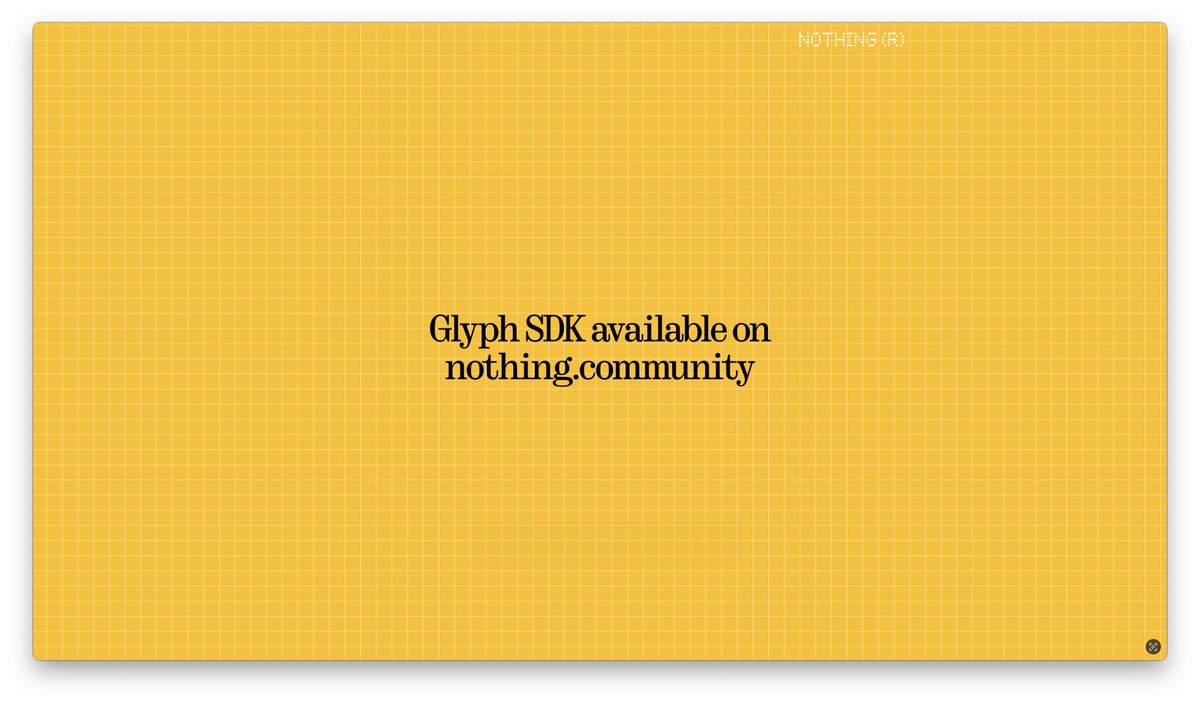 Rob Godwin (@robgodwin_) on Twitter photo The Glyph Matrix SDK is here. Start creating your own interactions for Phone (3) right away!
A big thanks to <a href="/Fra_b4/">Fr4nKB</a>, <a href="/MLG360no_scope/">SebiAi</a> and <a href="/andrea_fanelli/">Andrea Fanelli</a> for Magic 8 Ball
And <a href="/raonehere/">Rahul Janardhanan</a> and <a href="/WaterFlashRZ/">RapidZapper</a> for Leveller
The first two community-originated Glyph Toys! The Glyph Matrix SDK is here. Start creating your own interactions for Phone (3) right away!
A big thanks to <a href="/Fra_b4/">Fr4nKB</a>, <a href="/MLG360no_scope/">SebiAi</a> and <a href="/andrea_fanelli/">Andrea Fanelli</a> for Magic 8 Ball
And <a href="/raonehere/">Rahul Janardhanan</a> and <a href="/WaterFlashRZ/">RapidZapper</a> for Leveller
The first two community-originated Glyph Toys!