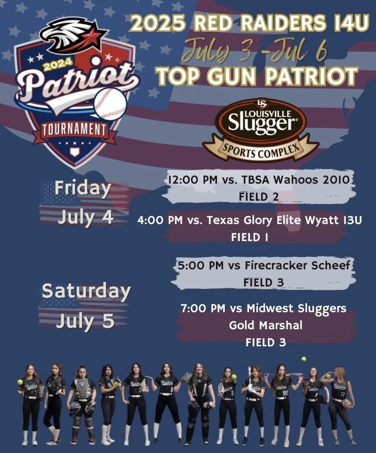 Back at it!  Practice tonight and then on the road tomorrow for a TOP GUN tourney in Peoria, IL!  Celebrating the 4th of July with two games!