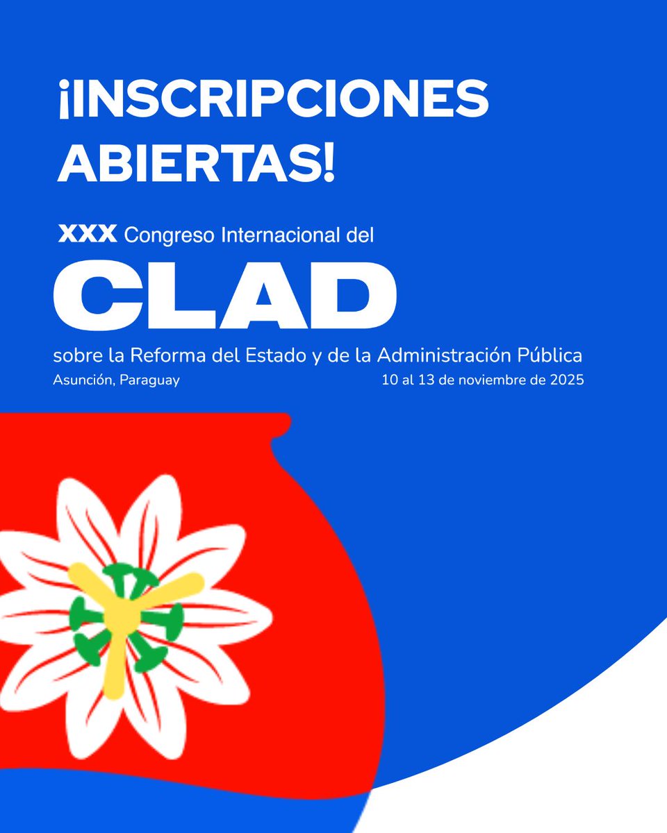 CLAD_Org's tweet image. 📢 Inscripciones abiertas para participar en el XXX Congreso Internacional del CLAD, que se celebrará del 10 al 13 de noviembre.
Podrás registrarte como participante y proponer un panel para el programa oficial del Congreso: pti.clad.org
📌 Fecha límite: 19 de agosto