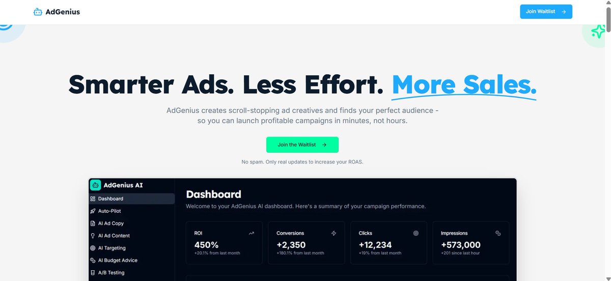lakshmananji's tweet image. Get better ROAS with less work.

AdGenius creates scroll-stopping Meta ads + picks your ideal audience.

📈 Works for small brands &amp;amp; stores.
📝 Waitlist open: ad-genius-ai-six.vercel.app

#d2c #ecomtools #shopifyapps #adsmanager #ecommerce #d2cbrands #brandgrowth #onlinestore