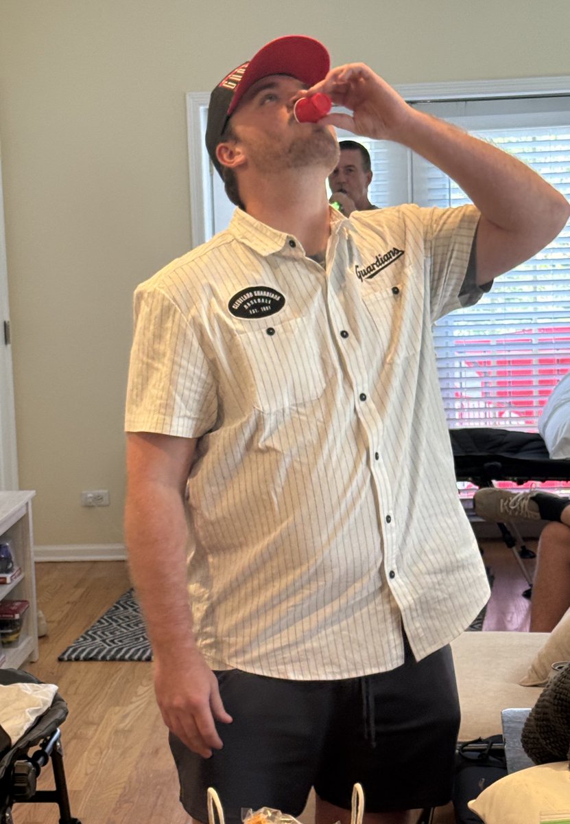 Cousin Matt has arrived (and taken his obligatory shot of Malort)

That’s now 8 family members here. Might be the different tonight for Cleveland