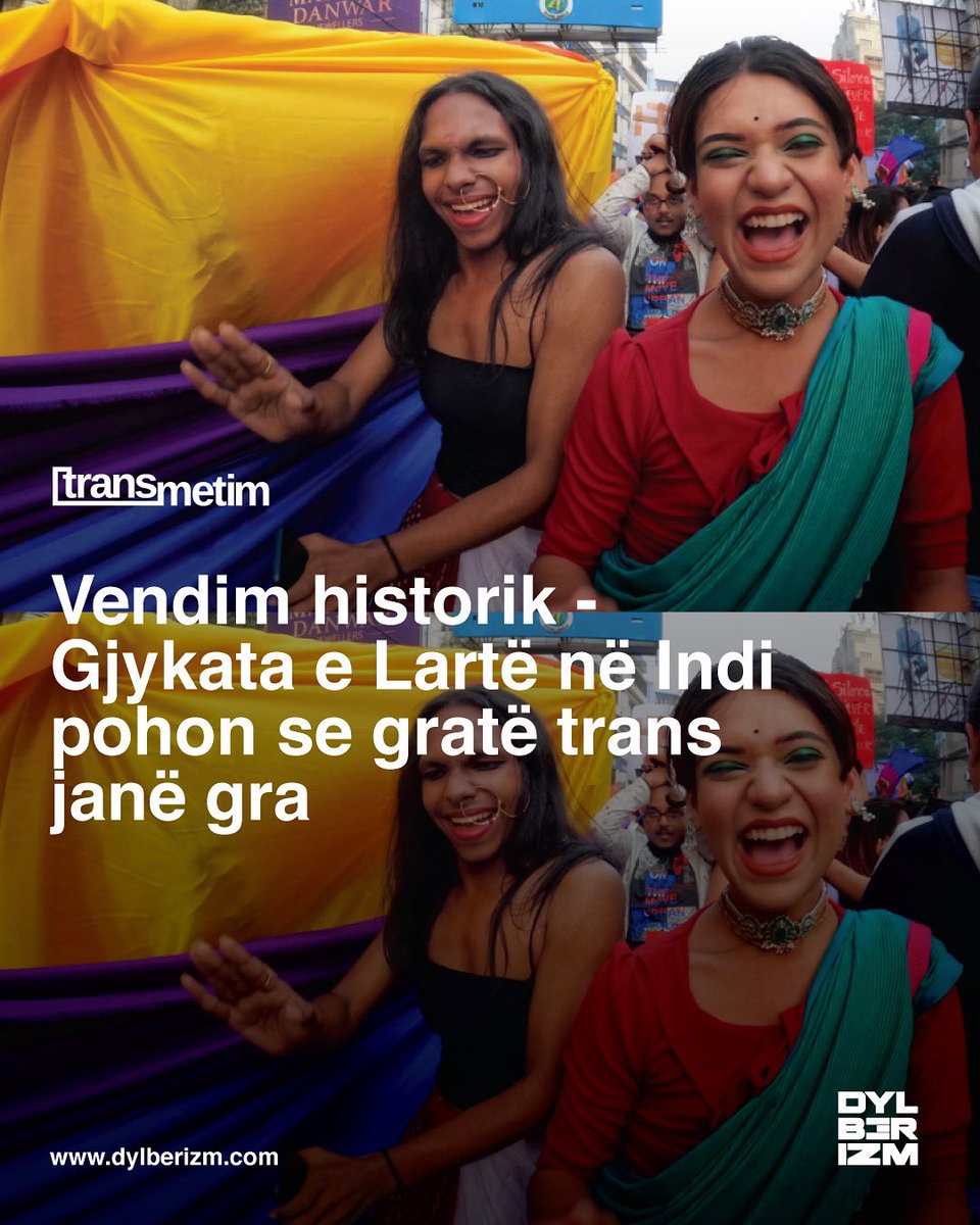Në një vendim historik që përparon të drejtat e individëve trans në Indi, Gjykata e Lartë e Andhra Pradesh ka vendosur që gratë trans njihen ligjërisht si gra, duke pohuar të drejtën e tyre për mbrojtje të barabartë sipas ligjit indian. 

Lajmi i plotë: is.gd/jdkSEc