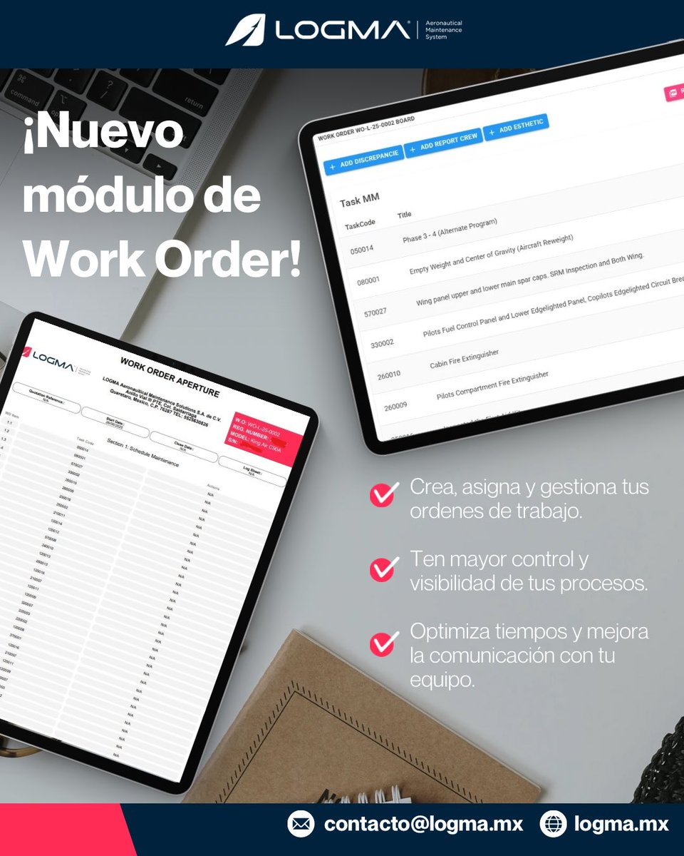 Logmasolution's tweet photo. 🎉 ¡Nuevo módulo en el sistema!

Nos complace anunciar que ya está disponible el nuevo módulo de órdenes de trabajo en nuestro sistema.

Pensado para hacer tu trabajo más simple, organizado y eficiente.

🔗 Descubre más en: https://t.co/OghOfwQE6a

#maintenance #logma #workorder https://t.co/ScWoIGbQpU