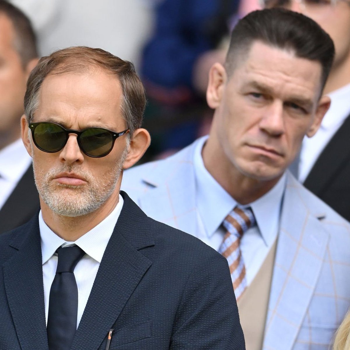 TouchlineX's tweet photo. Thomas Tuchel and John Cena at Wimbledon. 🎾💫 https://t.co/U9f6zggYLt