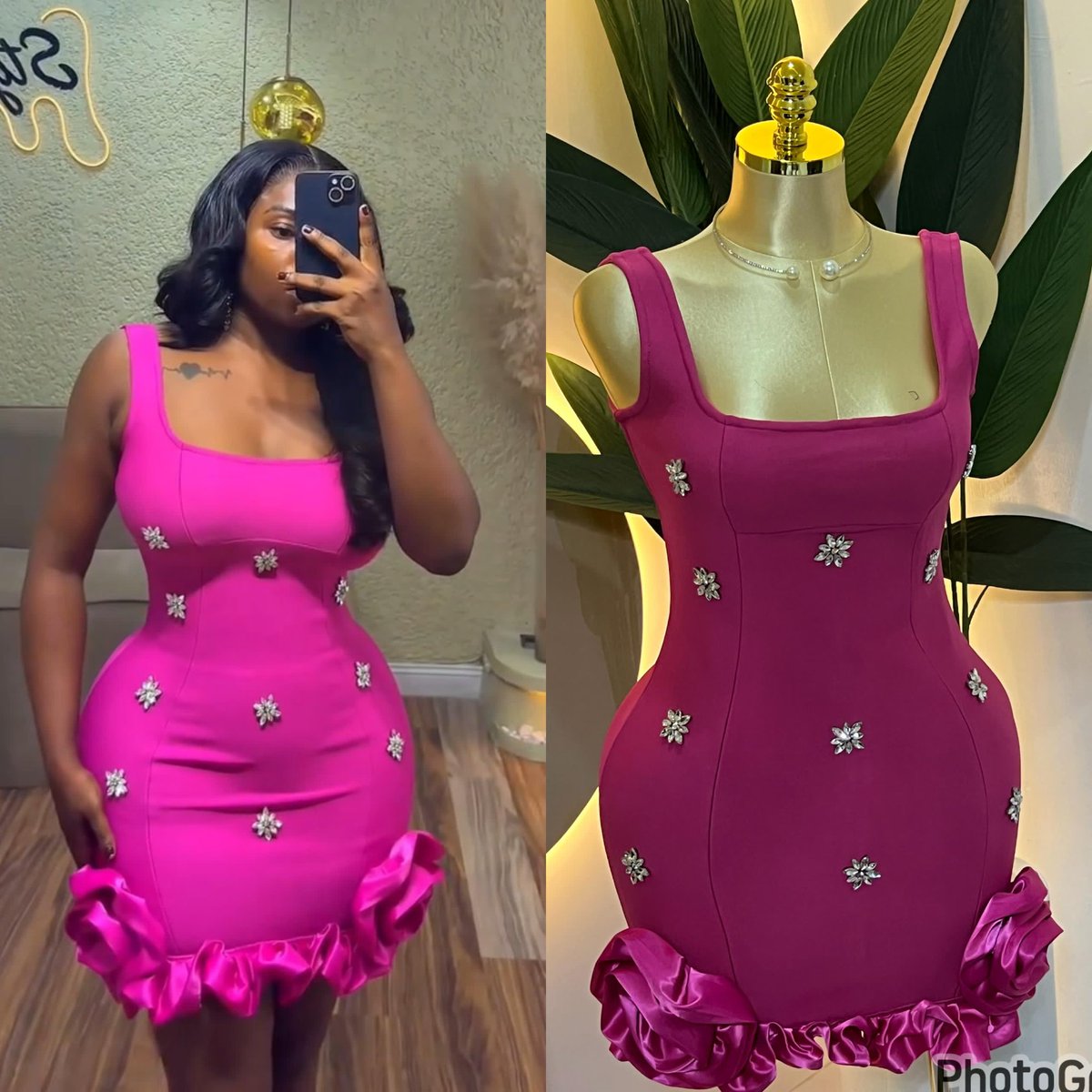 shop_deluxe_'s tweet image. New in‼️😍
Luxe Rhinestone Embellished Bandage Dress
🏷️ *75,500 Naira*
Size: M L XL Fits XXL
Pink Only
TopNotchLuxury 💞