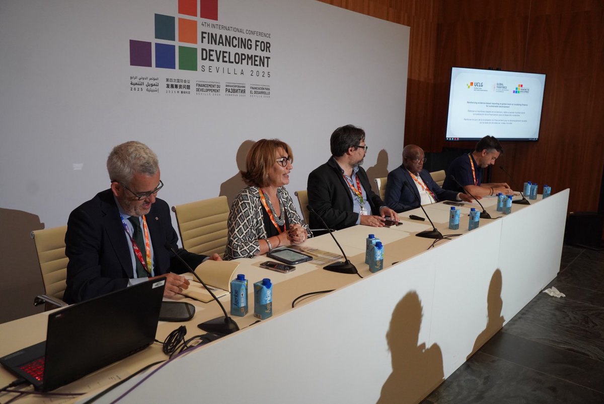 GlobalTaskforce's tweet photo. 🟡 #Listen2Cities
@UCLG_Saiz opens #FFD4 side event:
Strengthening the evidence on #localfinance helps us make the case for transformation but there is insufficient knowledge on #LRG public finance data.
📢#WOFI is a strong initiative & part of the Seville Platform for Action. https://t.co/BDhoPbJ51z