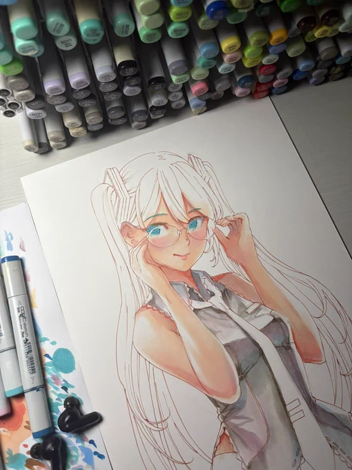 メガミクさん お絵描き中!¶(⁄=˅̮=∖)⁋