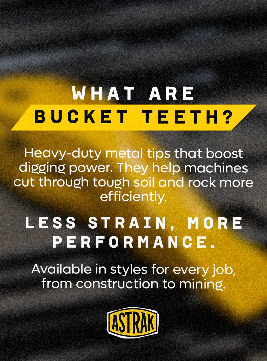 💡 What are these?

They’re Bucket Teeth, small parts that make a big difference in digging power.
#Astrak #ConstructionEquipment #HeavyMachinery #BucketTeeth