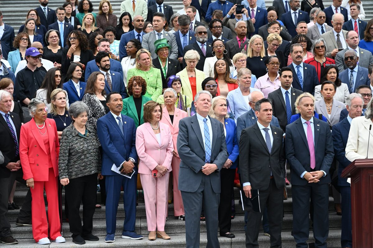 SpeakerPelosi's tweet image. House Democrats stand united against Republicans’ One Big, Ugly Bill.
It is the largest Medicaid cut in history.
It leaves kids and seniors to go hungry.
It bankrupts our country to give tax breaks to billionaires.
Why would anyone vote for it?