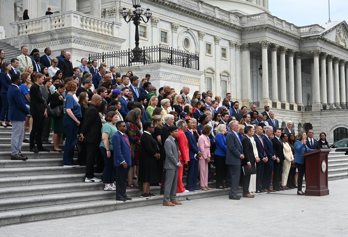 SpeakerPelosi's tweet image. House Democrats stand united against Republicans’ One Big, Ugly Bill.
It is the largest Medicaid cut in history.
It leaves kids and seniors to go hungry.
It bankrupts our country to give tax breaks to billionaires.
Why would anyone vote for it?