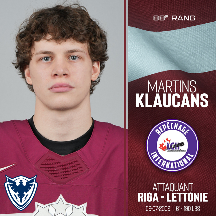 Le Phoenix est fier de sélectionner l'attaquant de la Lettonie, Martins Klaukans, au 88e rang du repêchage international. 
Welcome Martins! laipni lūdzam !

Fiche : eliteprospects.com/player/928875/…