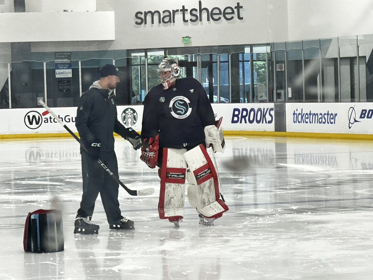 Cool to see Philipp Grubauer out working with #SeaKraken goalie prospects