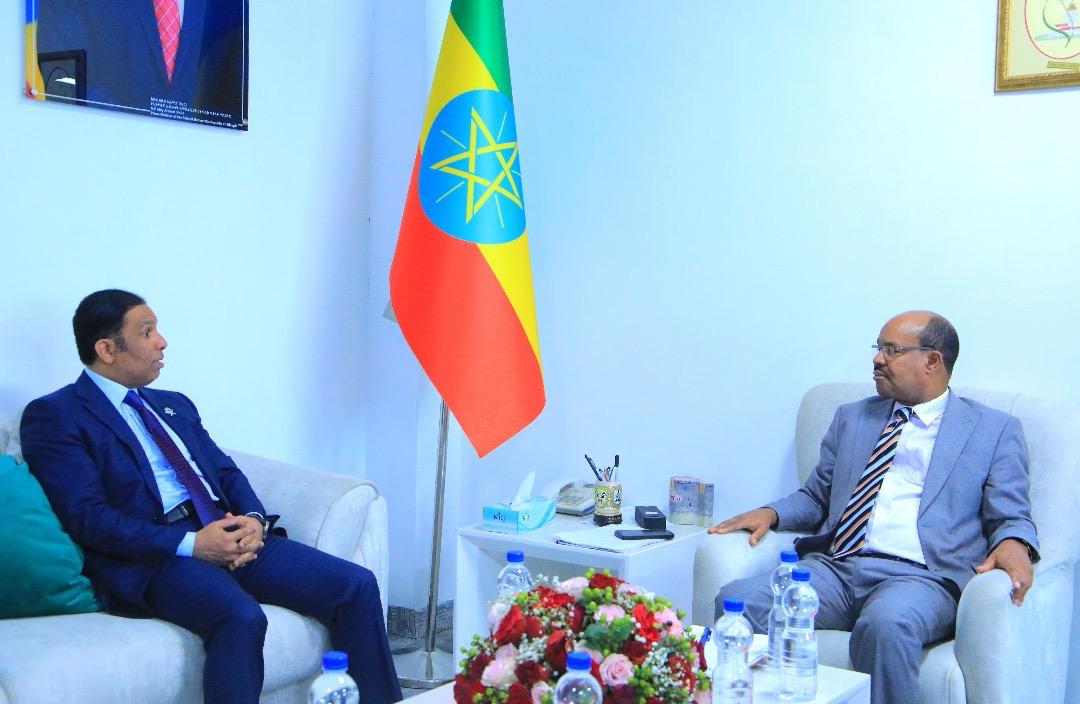 H.E Amb.of the State of Qatar in Ethiopia, pay a courtesy call on the State Minister of Industry H.E Hassan Mohammed&amp;had a productive discussion on strng bilateral relations with focus on enhancing economic co-op &amp;ways to engage in industrial investment long lasting partnership.