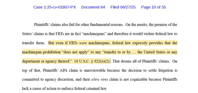 GunFoundation's tweet image. 🚨BREAKING🚨
@TheJusticeDept claims that federal, state, and local governments can transfer machineguns to anyone – for any reason!
So why is @ATFHQ prosecuting MAGA sheriffs under the very same statute for possessing machineguns?