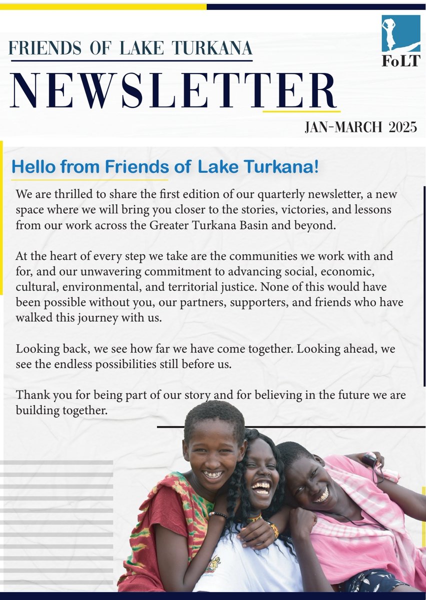Our First Quarterly Newsletter is Out! 😀🙌🏿

We’re excited to share the very first edition of the Friends of Lake Turkana newsletter, a roundup of stories and reflections from the first quarter of 2025. 😀

1/3