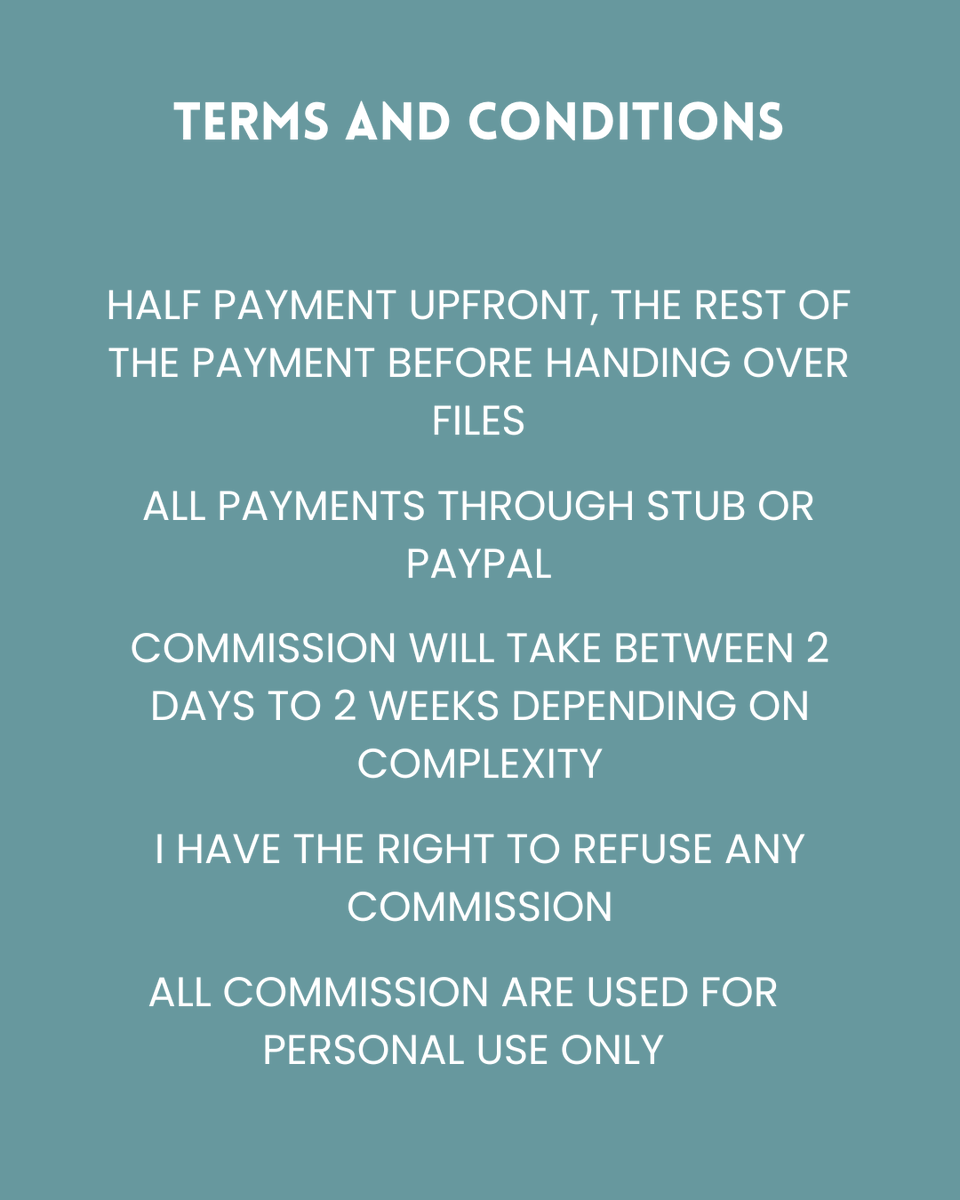 Commissions are open. If you are interested please DM me. 

Retweets are appreciated. :)