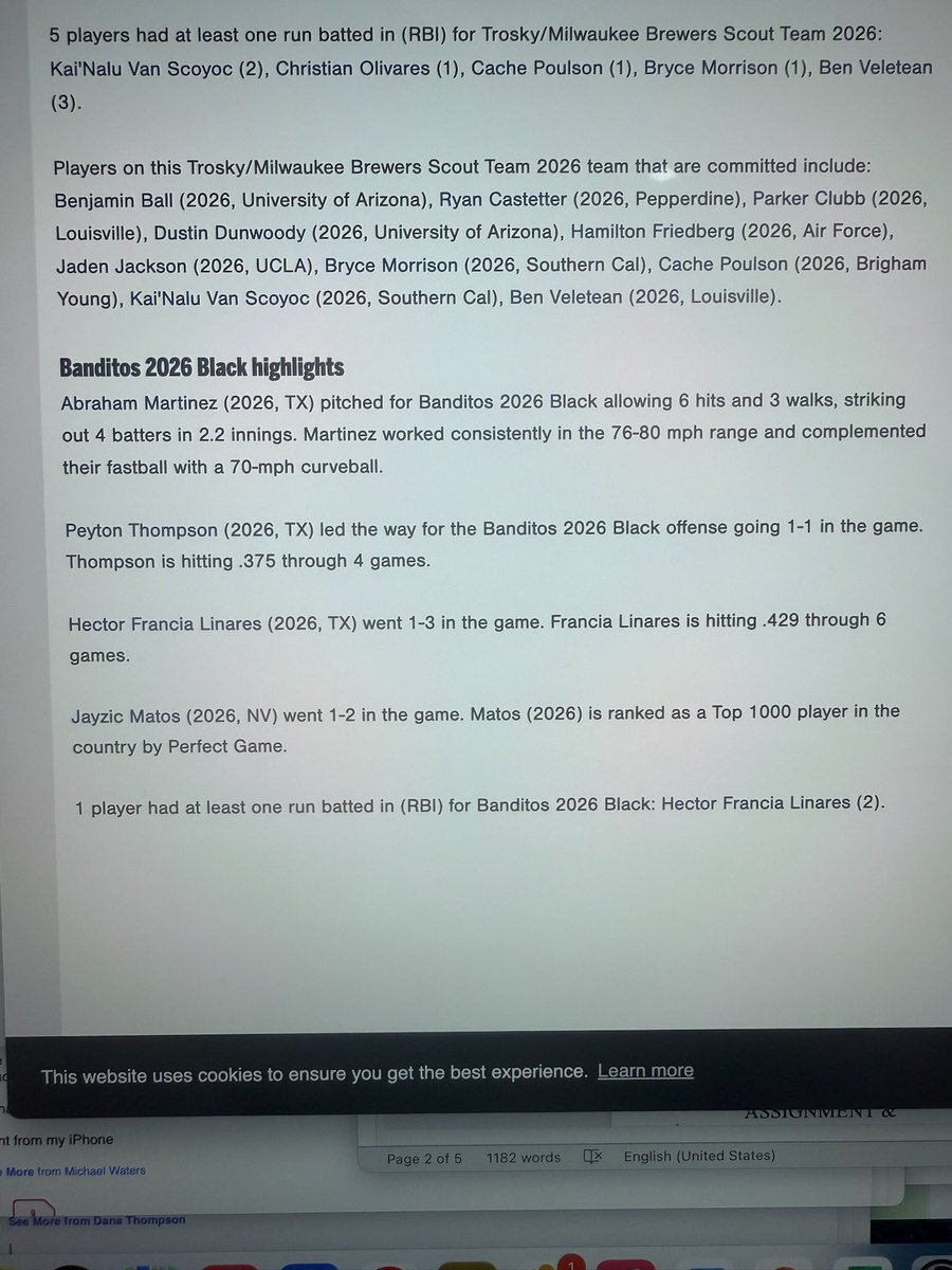 Peyton_t13's tweet photo. Great tournament in Atlanta for the WWBA playing with Banditos Black. Came up a little short in bracket play going 4-2 overall.

Batting Avg: .444 / OBP: .444
4 for 9. 2B (2), 1B (2), RBI (3), Runs (2), SB (2)
@7Lakesbaseball @Loudermilk_ @CoachShawn_NCSA https://t.co/gA6E4E6NcV