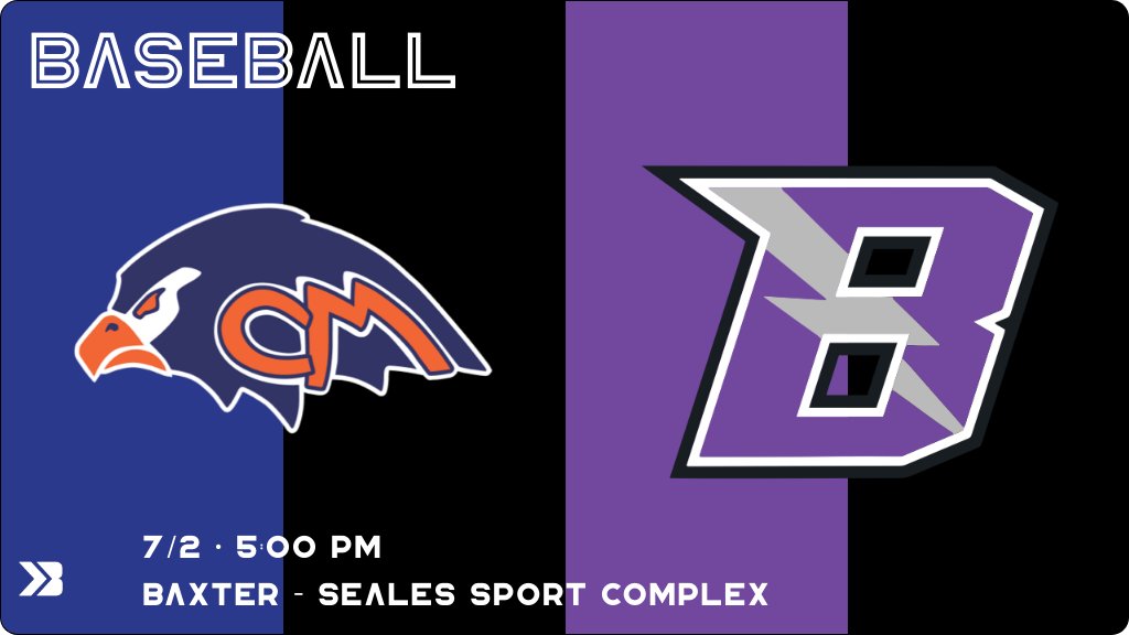 Baseball (Varsity) Game Day! - Check out the event preview for the The Colfax-Mingo Tigerhawks vs The Baxter Bolts. It starts at 5:00 PM and is at Baxter - Seales Sport Complex. gobound.com/ia/ihsaa/baseb…