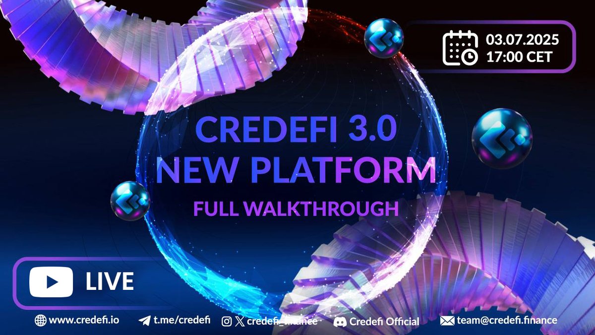 CredefiOfficial's tweet photo. 🚀 Get ready, #CryptoFam! This Thursday, join our YouTube Live for a FULL V3 platform walkthrough! 🔍 Dive into the future of crypto with exclusive insights, tips, and alpha features! 📈 Don’t miss out! Set your reminders and HODL tight! 💪 #Credefi #Web3 #XSpaces
Link: https://t.co/7vVNrrFM6P