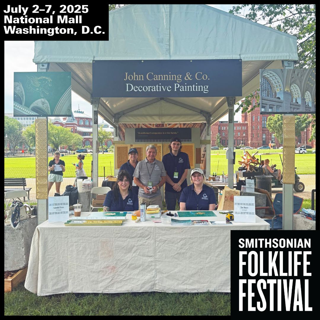 John Canning & Co. (@johncanningco) on Twitter photo Canning is excited to kick-start the <a href="/SmithsonianFolk/">SmithsonianFolklife</a> Festival. We'll be in multiple Shop Talks featuring our three generations of decorative painters, and exhibiting our decorative restoration and preservation services. Stop by until July 7th!
#2025Folklife #YouthVoices2025 Canning is excited to kick-start the <a href="/SmithsonianFolk/">SmithsonianFolklife</a> Festival. We'll be in multiple Shop Talks featuring our three generations of decorative painters, and exhibiting our decorative restoration and preservation services. Stop by until July 7th!
#2025Folklife #YouthVoices2025
