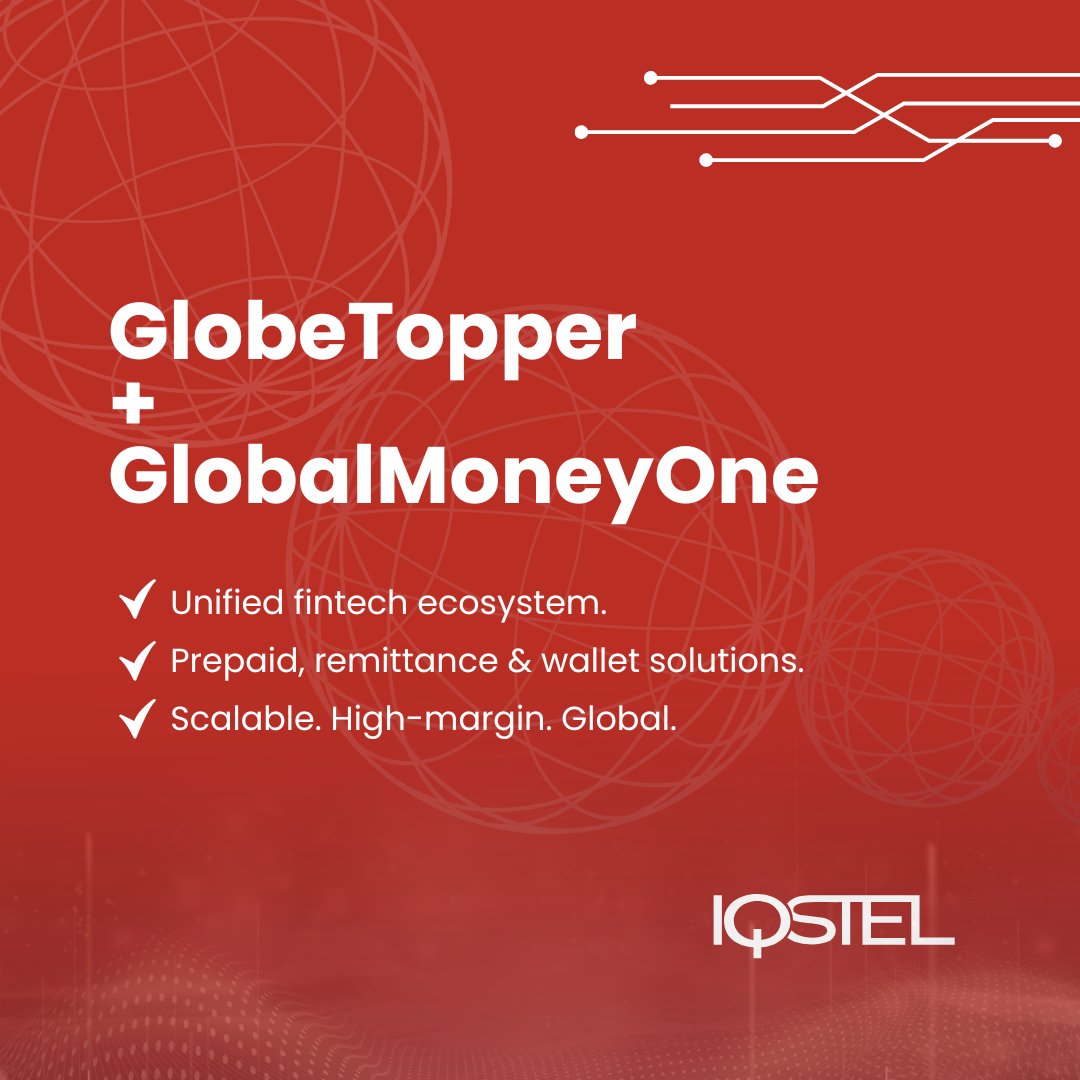 iQSTEL Inc. (OTCQX: IQST) (@iqstel) on Twitter photo $IQST - $IQSTEL 🌐 <a href="/GlobeTopper/">GlobeTopper</a> is now part of #IQSTEL, boosting our #fintech power with <a href="/GlobalMoneyOne/">Global Money One INC</a>. We’re scaling wallets, remittances, & crypto tools across 3 continents.🔗more lnkd.in/d6XHAwUx
#IQST #NASDAQ #Investing #TechStocks #future #telecom #AI #cybersecurity $IQST - $IQSTEL 🌐 <a href="/GlobeTopper/">GlobeTopper</a> is now part of #IQSTEL, boosting our #fintech power with <a href="/GlobalMoneyOne/">Global Money One INC</a>. We’re scaling wallets, remittances, & crypto tools across 3 continents.🔗more lnkd.in/d6XHAwUx
#IQST #NASDAQ #Investing #TechStocks #future #telecom #AI #cybersecurity