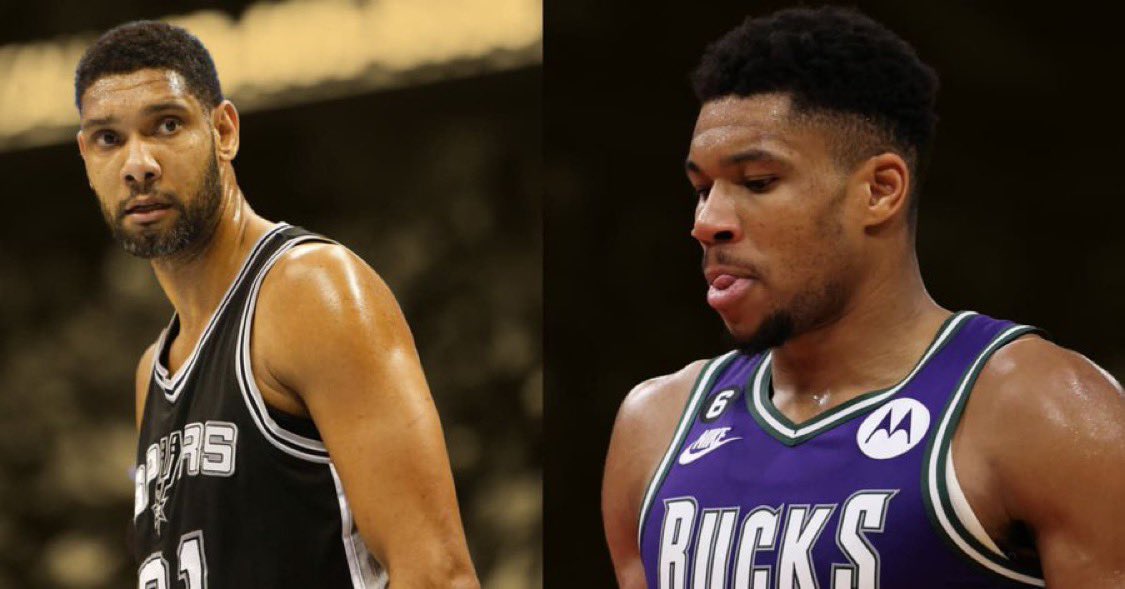 Hoopss's tweet photo. There are actual people in this world who believe Tim Duncan is better than Giannis. 👀 https://t.co/9V5tpsGMPK
