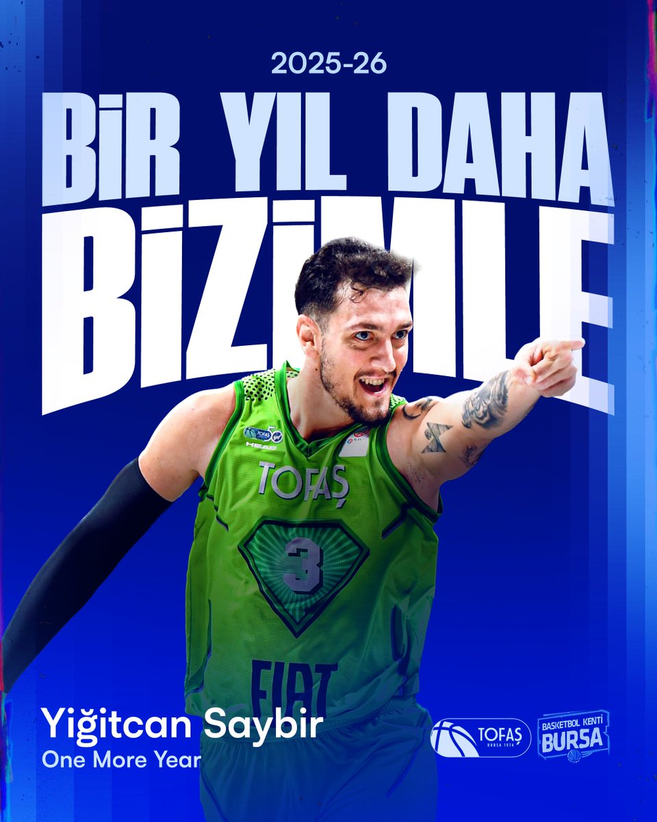TOFAŞ Spor Kulübü (@tofassporkulubu) on Twitter photo ✍ 2025-2026 Sezonu kadro yapılanma çalışmaları kapsamında Milli oyuncumuz Yiğitcan Saybir ile yeniden anlaşma sağlayarak sözleşmesini 1 yıl uzattık ⚡ <a href="/yigitcansaybir/">Yiğitcan Saybir</a> 👊 #WeStayTOGETHER 🔵🟢 #BirlikteZaferlere
🔗👉 bit.ly/3TQBCSH ✍ 2025-2026 Sezonu kadro yapılanma çalışmaları kapsamında Milli oyuncumuz Yiğitcan Saybir ile yeniden anlaşma sağlayarak sözleşmesini 1 yıl uzattık ⚡ <a href="/yigitcansaybir/">Yiğitcan Saybir</a> 👊 #WeStayTOGETHER 🔵🟢 #BirlikteZaferlere
🔗👉 bit.ly/3TQBCSH