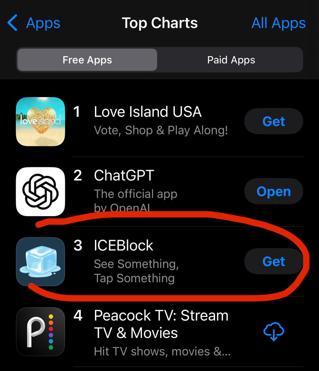 An app for tracking ICE raids is #3 most popular in the iOS App Store.