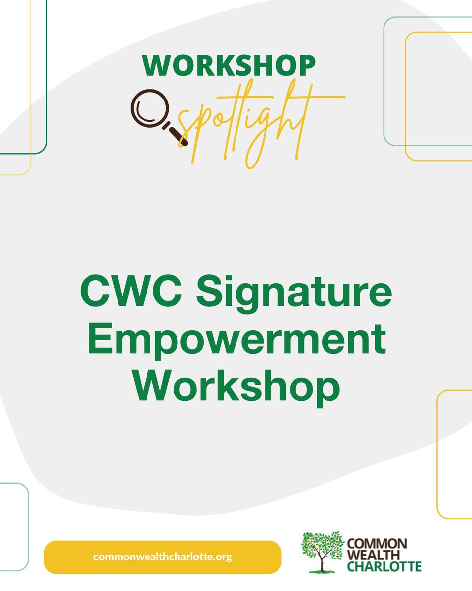 Looking to offer real-world financial education at your organization? 

Our Empowerment Workshop is the perfect place to start — covering spending habits, pay cycles, saving, credit &amp; more.

Host a session (virtual or in-person): 🔗 commonwealthcharlotte.org/workshops