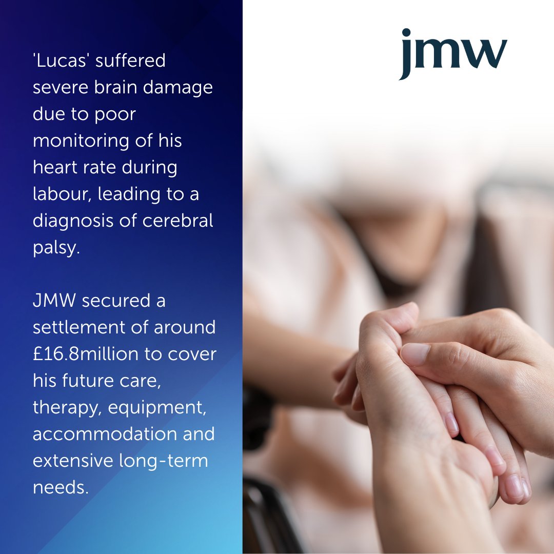 JMW secured a £16.8m settlement for the family of a boy who developed severe brain damage and cerebral palsy due to poor monitoring of his heart rate during labour.

JMW's <a href="/9SQAngharad/">AngharadHughes</a> represented the family. Find out how she was able to help them:
jmw.co.uk/success-storie…