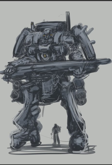 メカ描きたい誘惑に負けて描いた大ラフ 