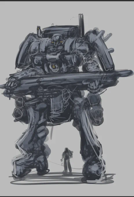 メカ描きたい誘惑に負けて描いた大ラフ