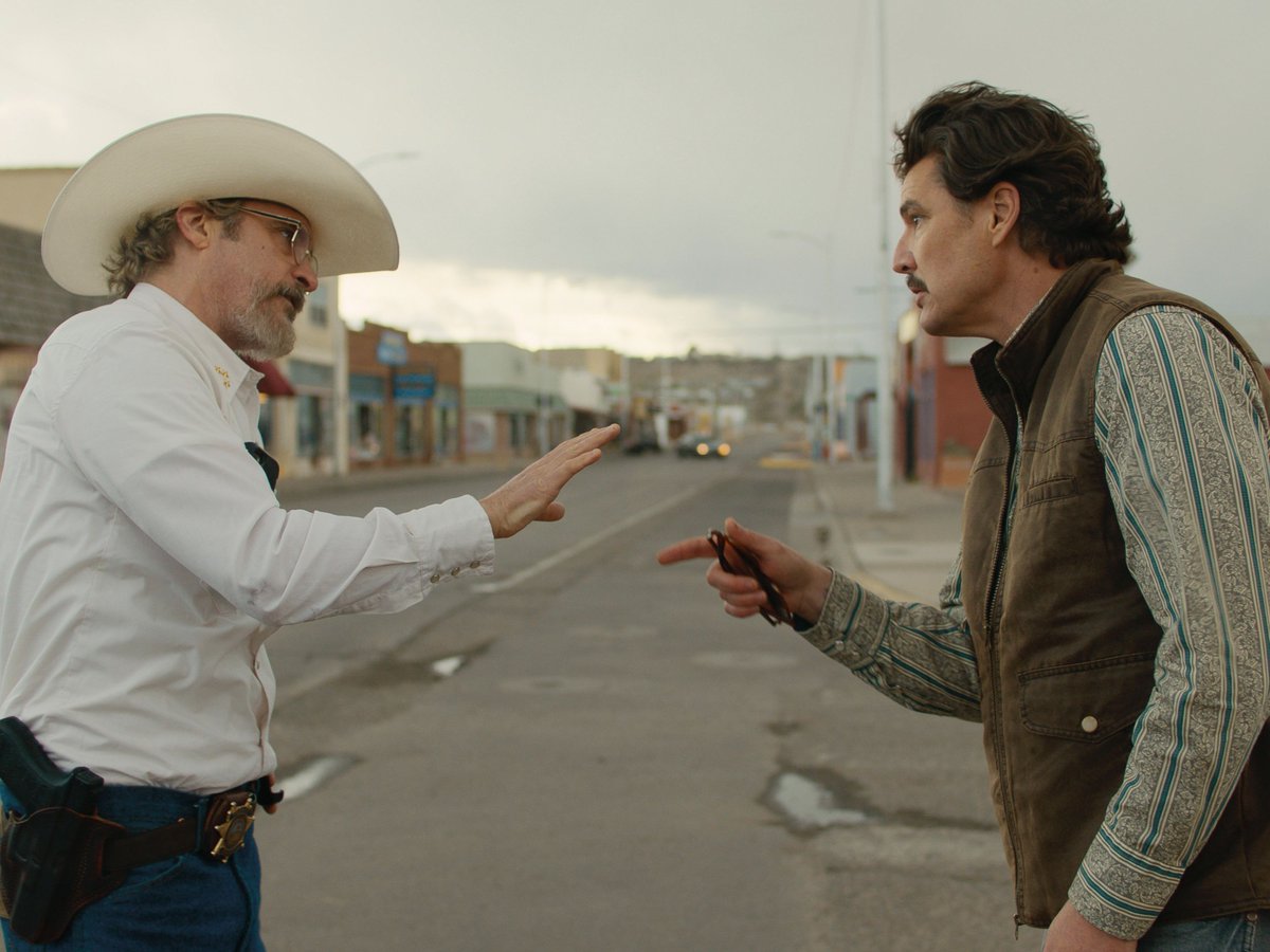 This town ain't big enough for the both of 'em. Get ready for Joaquin Phoenix and Pedro Pascal to face off in Ari Aster's neo-western EDDINGTON. Tickets on sale here: drafthouse.com/show/eddington.