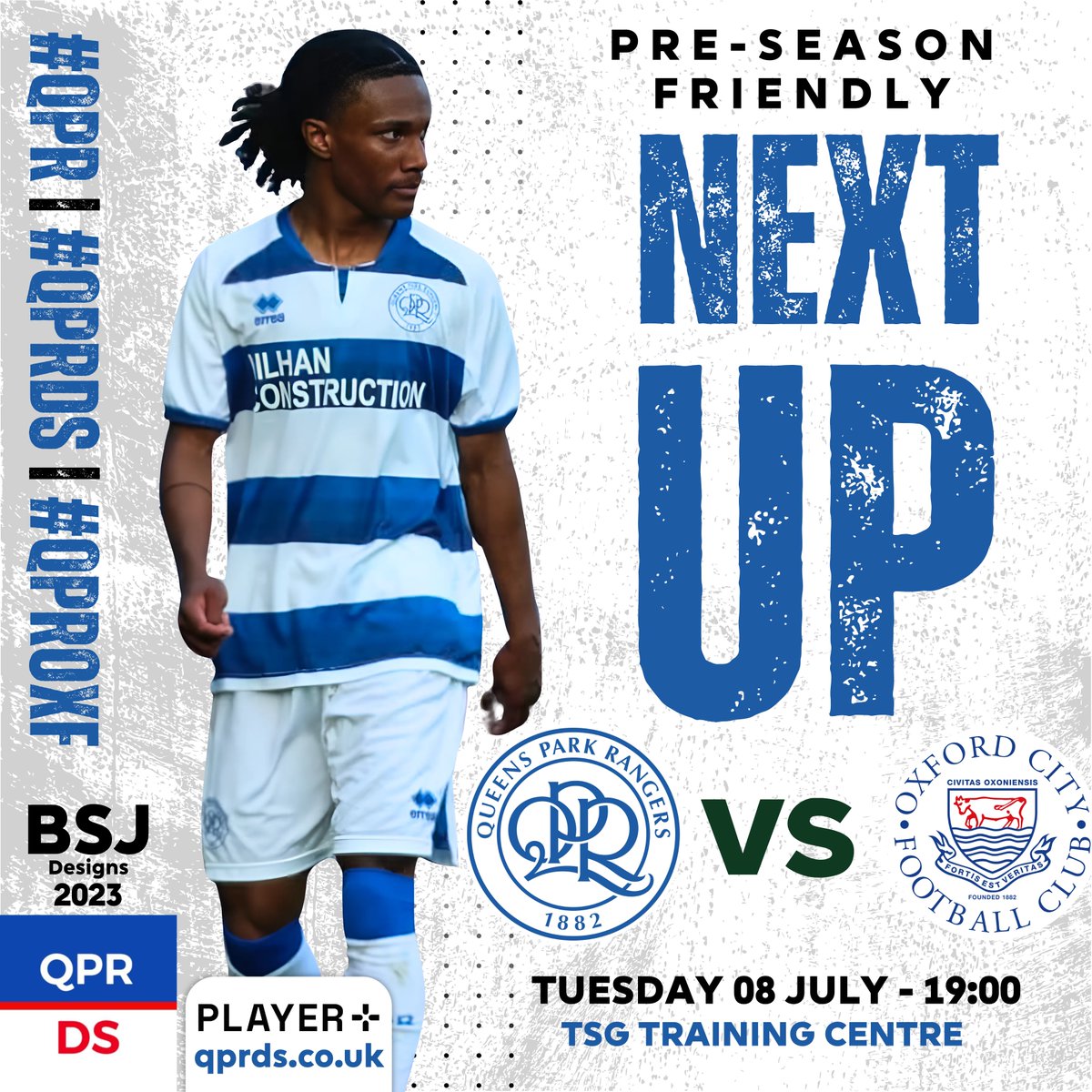⚠️ 𝗙𝗜𝗫𝗧𝗨𝗥𝗘 𝗖𝗛𝗔𝗡𝗚𝗘. ⚠️

Next Tuesday's pre-season friendly with Oxford City at the TSG Training Centre has been moved to a 𝟳𝗽𝗺 kick off. ✅

#QPR | #QPRDS | #QPROXF