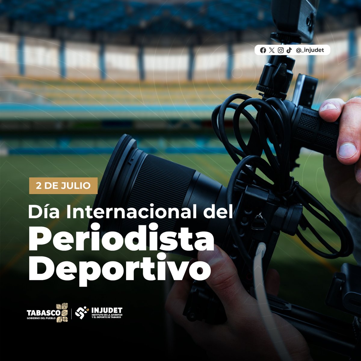 #2DeJulio🎙️👟 Hoy celebramos el Día Internacional del #PeriodistaDeportivo, reconociendo el invaluable trabajo de todas y todos los profesionales de la comunicación que día a día contribuyen a la promoción y difusión del deporte como motor de bienestar social ¡Muchas felicidades!