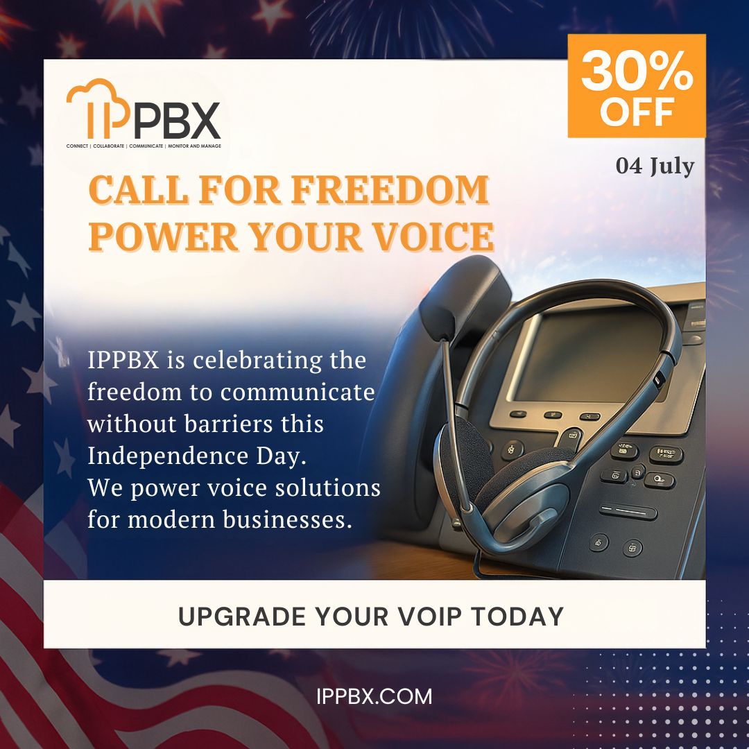 Ippbxusa's tweet image. This Independence Day, celebrate the freedom to communicate without limits.
📞 IPPBX delivers secure, flexible VoIP for modern businesses.
🎉 30% OFF — today only!
👉 Upgrade now → ippbx.com

#IPPBX #VoIPFreedom #IndependenceDay2025