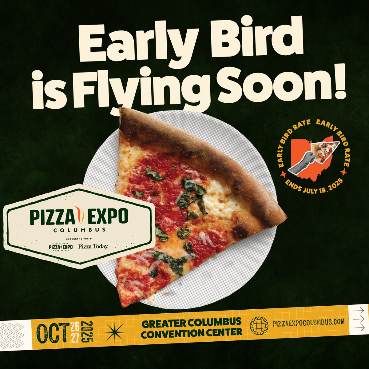 Less than 2 weeks left to save $40 on Pizza Expo Columbus! Grab your early bird tickets before July 15. 🍕🎟
Register Now: hubs.ly/Q03v17x90
.
#PizzaExpoColumbus #PizzaExpo #Columbus #Ohio