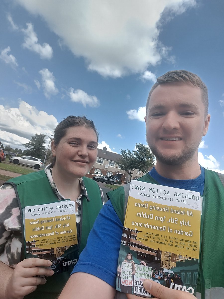 CatuWaterford's tweet photo. Plenty of doors knocked over the past few days as we spread the word about the All-Island Housing Demo this Saturday 5th at 1pm at the Garden of Remembrance, Dublin.
#HousingCrisis #Housing #Tenants #TenantsUnion #HousingDemo #Ireland #Irish #IrishPol #IrishPolitics #Waterford https://t.co/3HuAHvPeB5