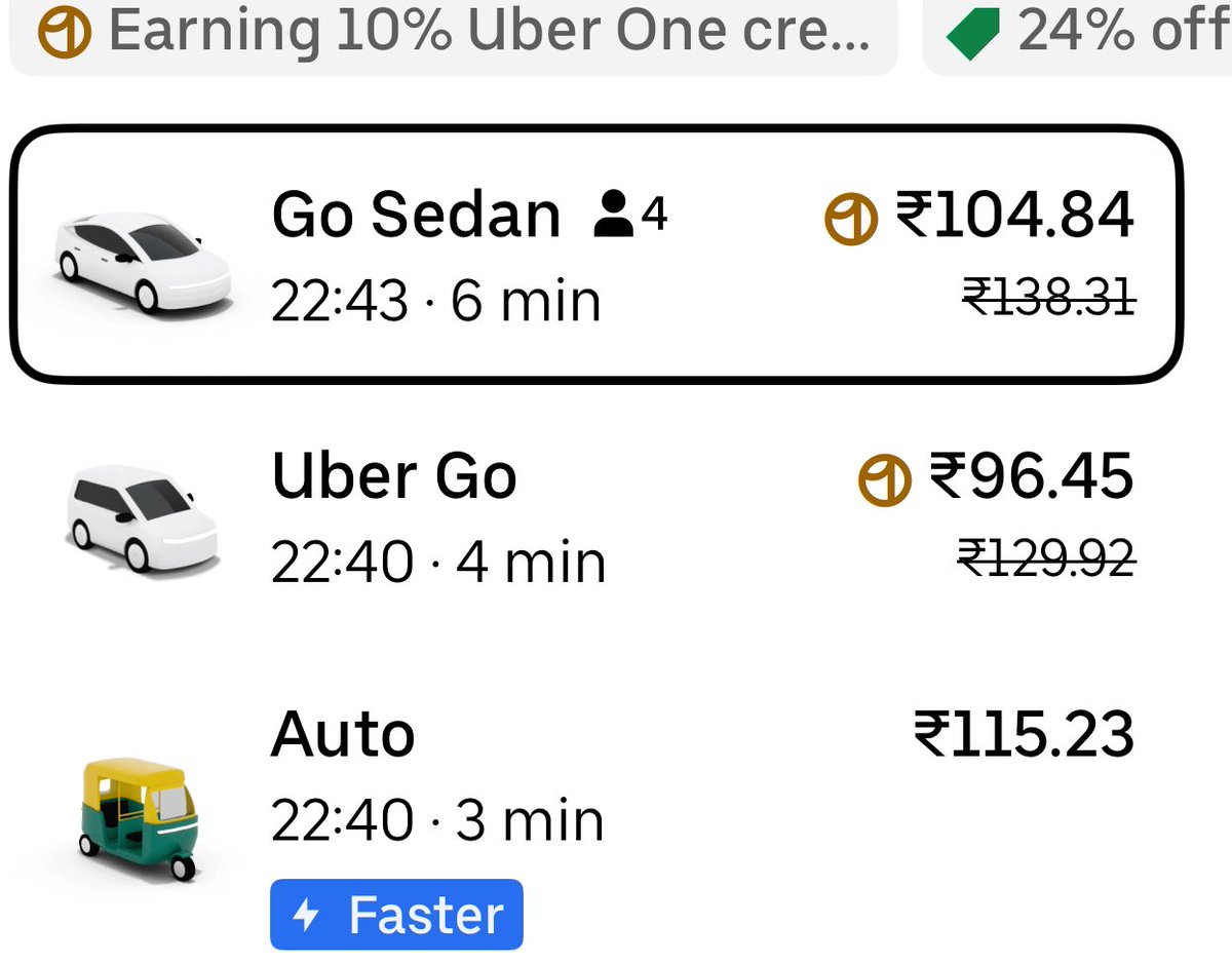Prof. Vinay Goyal (@drvinaygoyal) on Twitter photo Uber auto more expensive then sedan taxi. Wah re taxi Uber auto more expensive then sedan taxi. Wah re taxi
